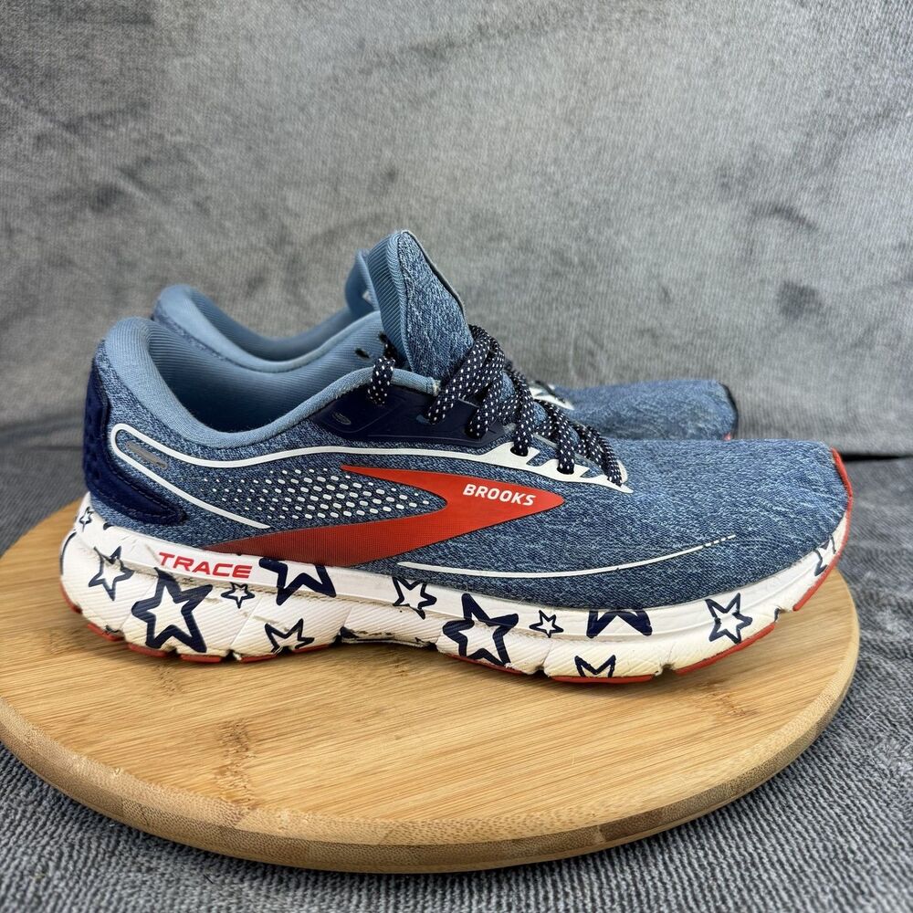 Brooks Trace Shoes Womens Size 9 Blue Patriotic Running Sneakers 1203751B174